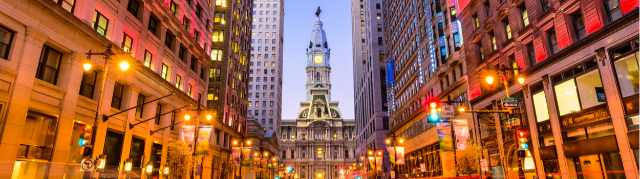 A photo of a street in Philadelphia